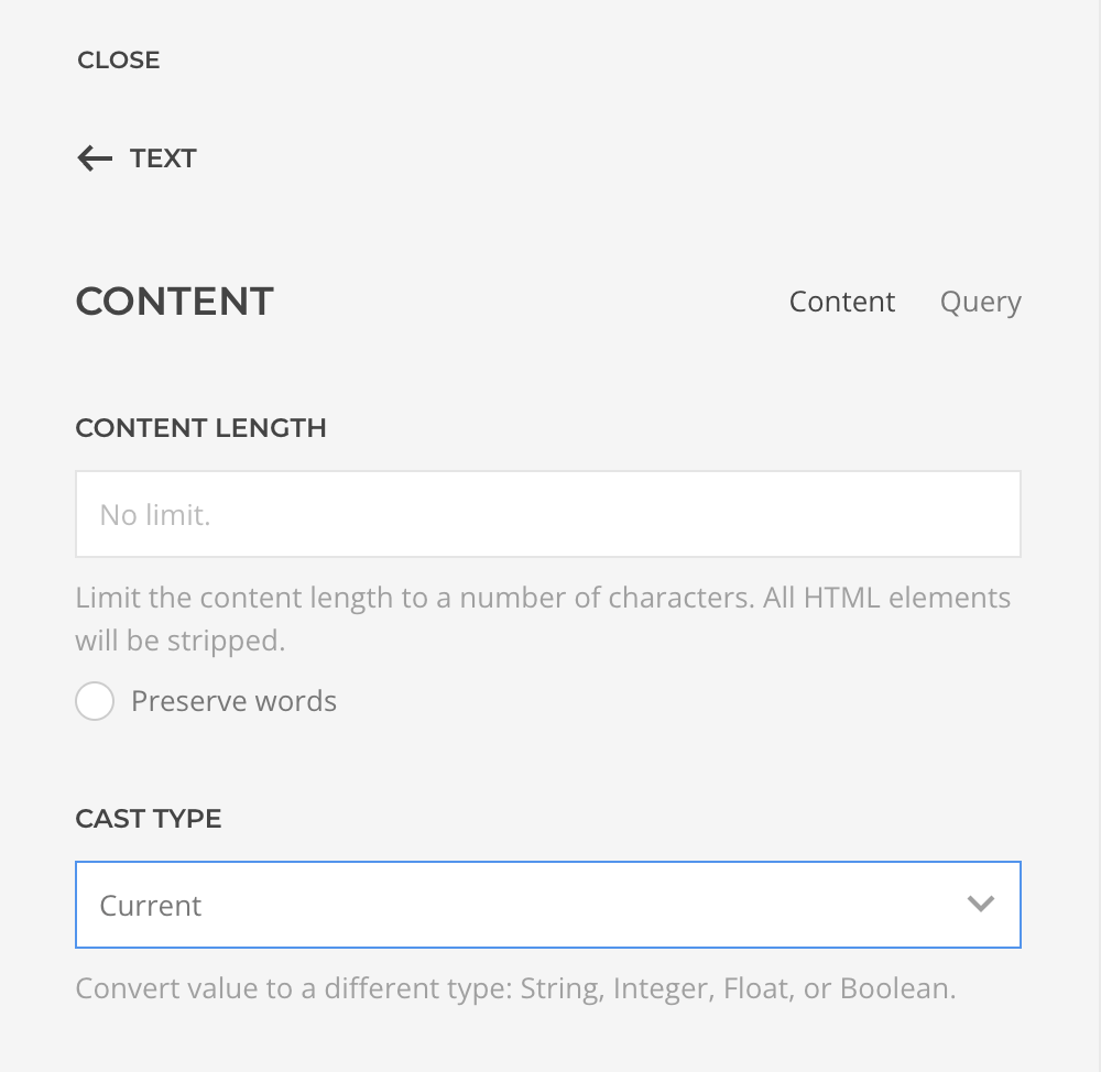 Cast Type Filter