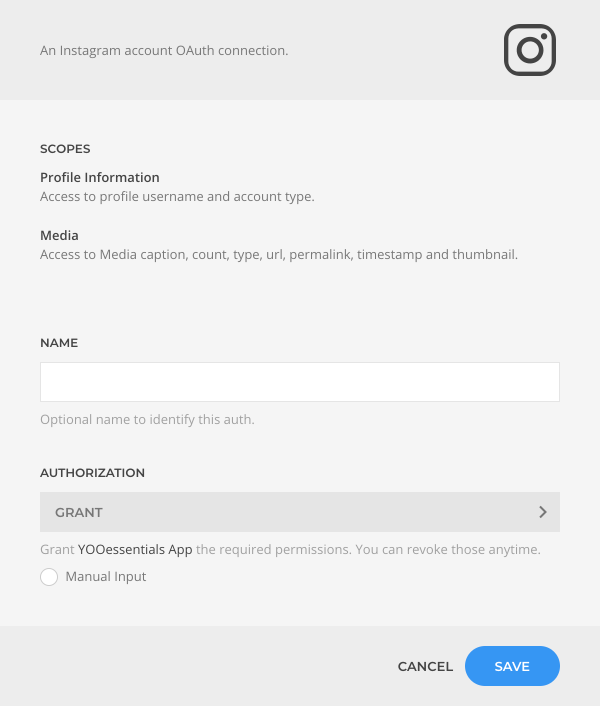 Instagram Source Configuration
