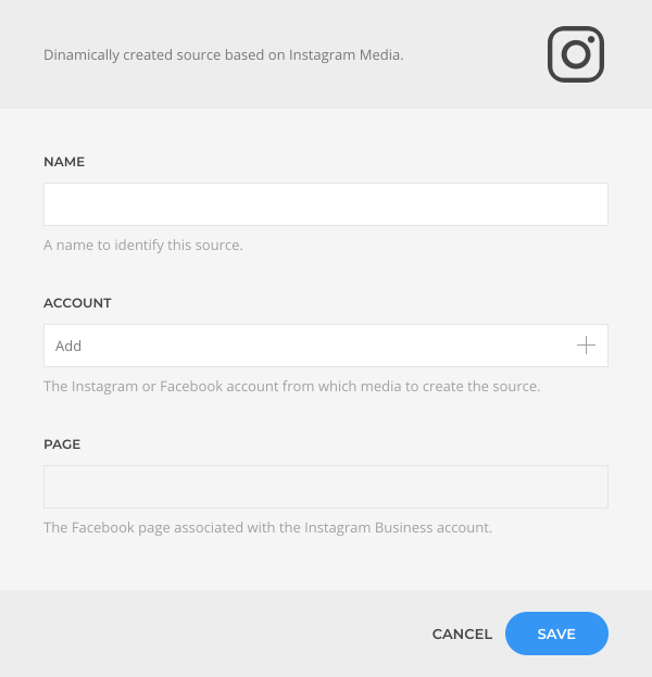Instagram Source Configuration